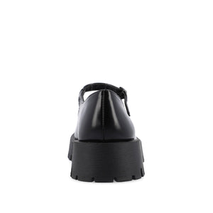 KAMIE LUG SOLE MARY JANE FLATS - Black PU