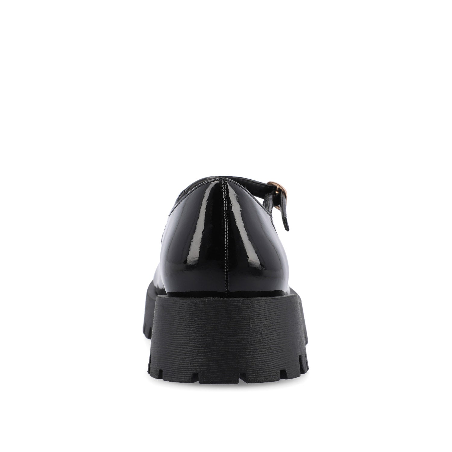 KAMIE LUG SOLE MARY JANE FLATS IN WIDE - Black PU