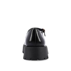 KAMIE LUG SOLE MARY JANE FLATS - Black Patent