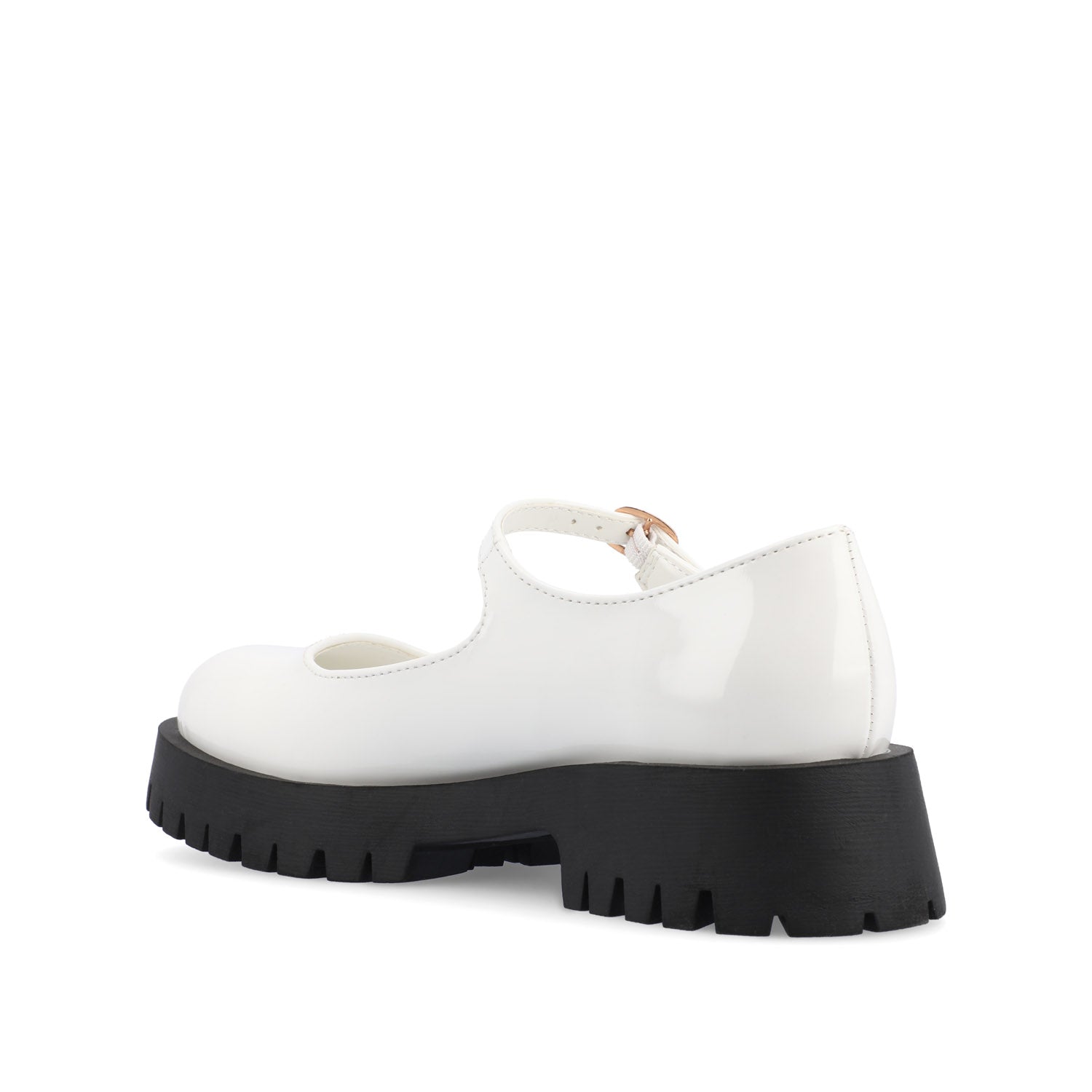 KAMIE LUG SOLE MARY JANE FLATS IN WIDE - White Patent
