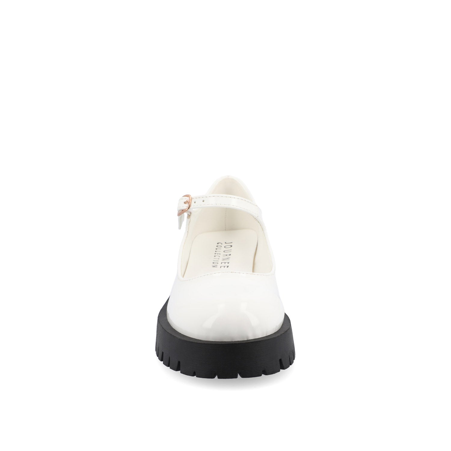 KAMIE LUG SOLE MARY JANE FLATS IN WIDE - White Patent