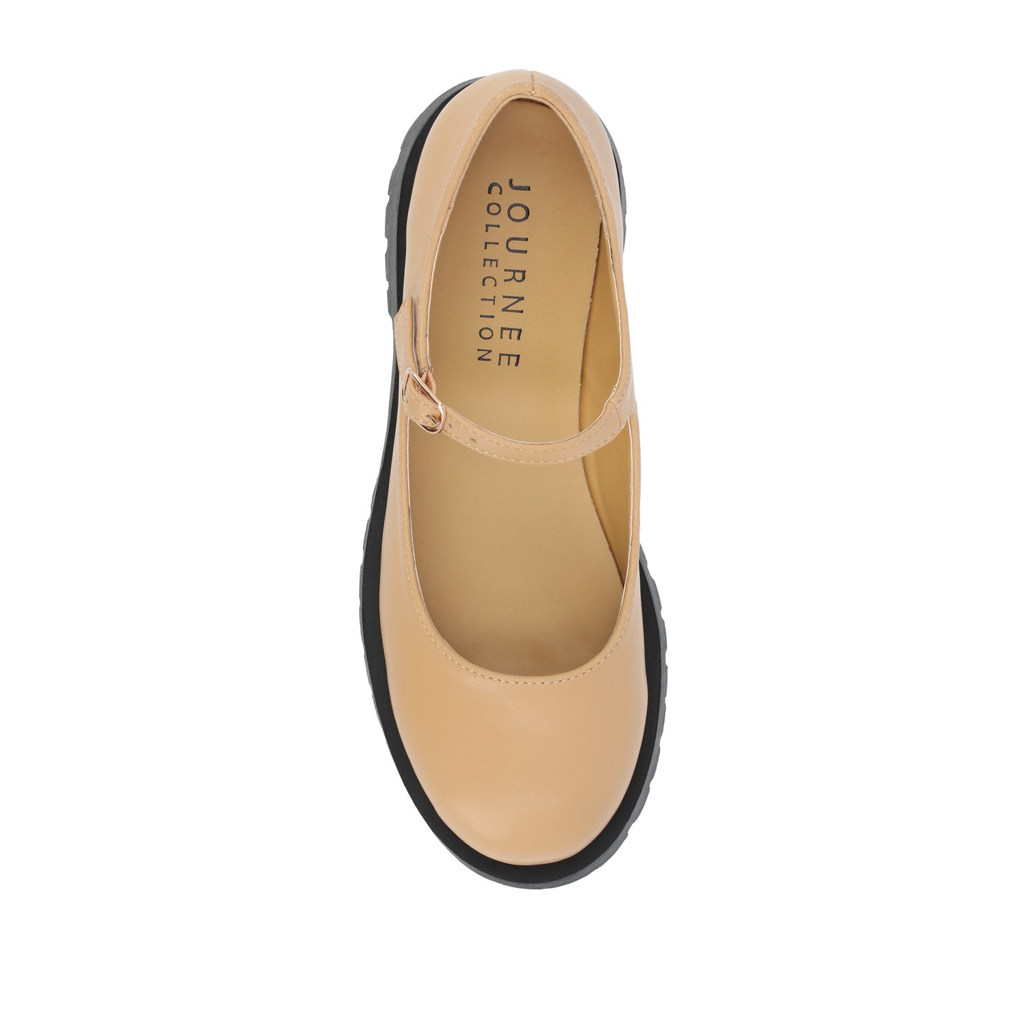 KAMIE LUG SOLE MARY JANE FLATS - Tan PU