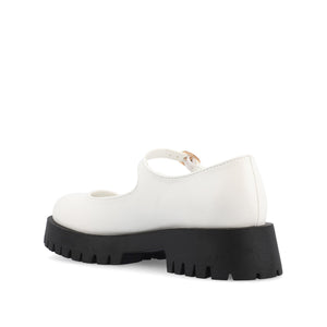 KAMIE LUG SOLE MARY JANE FLATS - White PU
