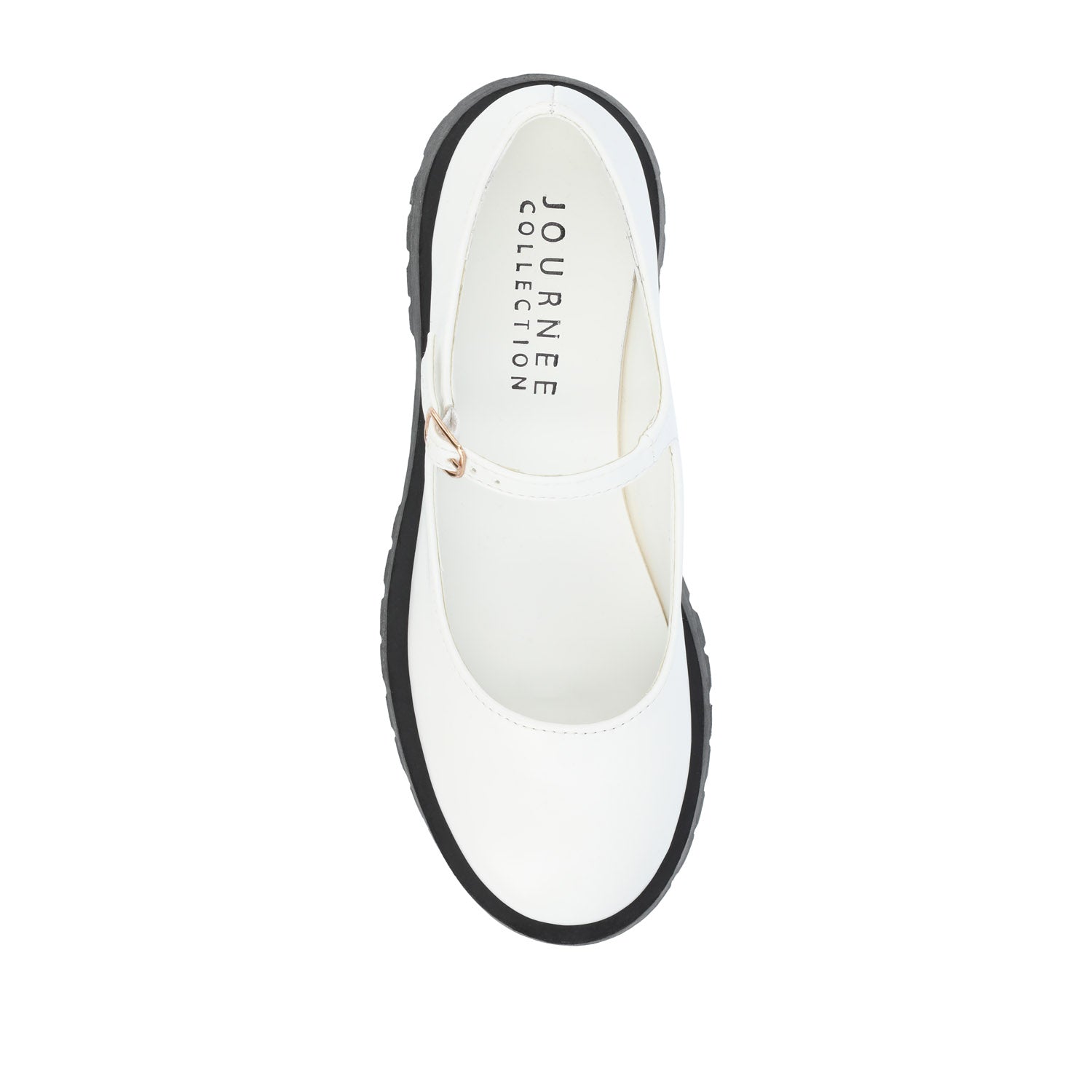 KAMIE LUG SOLE MARY JANE FLATS - White PU