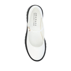 KAMIE LUG SOLE MARY JANE FLATS - White PU