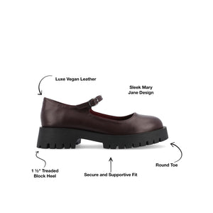 KAMIE LUG SOLE MARY JANE FLATS IN WIDE