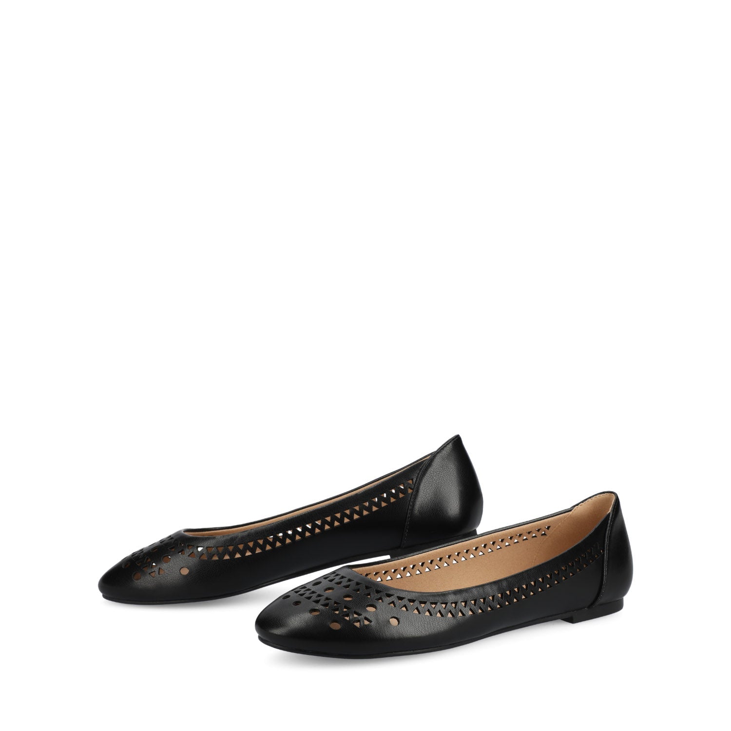 KAMRAH BALLET FLATS IN VEGAN LEATHER - Black PU
