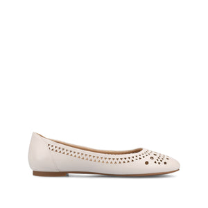 KAMRAH BALLET FLATS IN VEGAN LEATHER - Bone PU