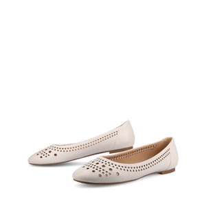 KAMRAH BALLET FLATS IN VEGAN LEATHER - Bone PU
