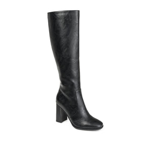 KARIMA TALL BOOTS IN VEGAN LEATHER - Black PU