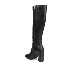 KARIMA TALL BOOT IN X-WIDE CALF - Black PU