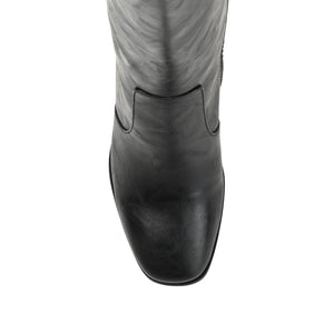 KARIMA TALL BOOTS IN VEGAN LEATHER - Black PU