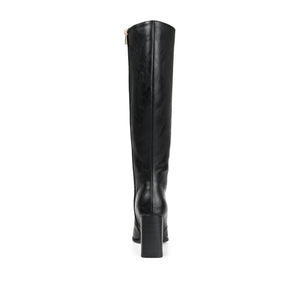KARIMA TALL BOOTS IN WIDE CALF - Black PU