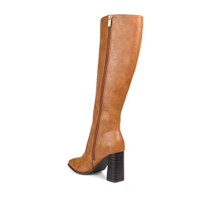 KARIMA TALL BOOT IN X-WIDE CALF - Cognac PU