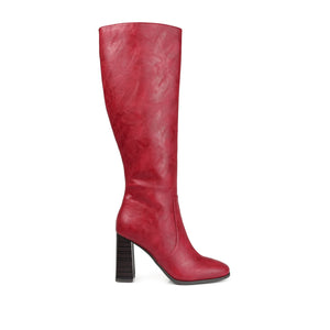 KARIMA TALL BOOT IN X-WIDE CALF - Red PU