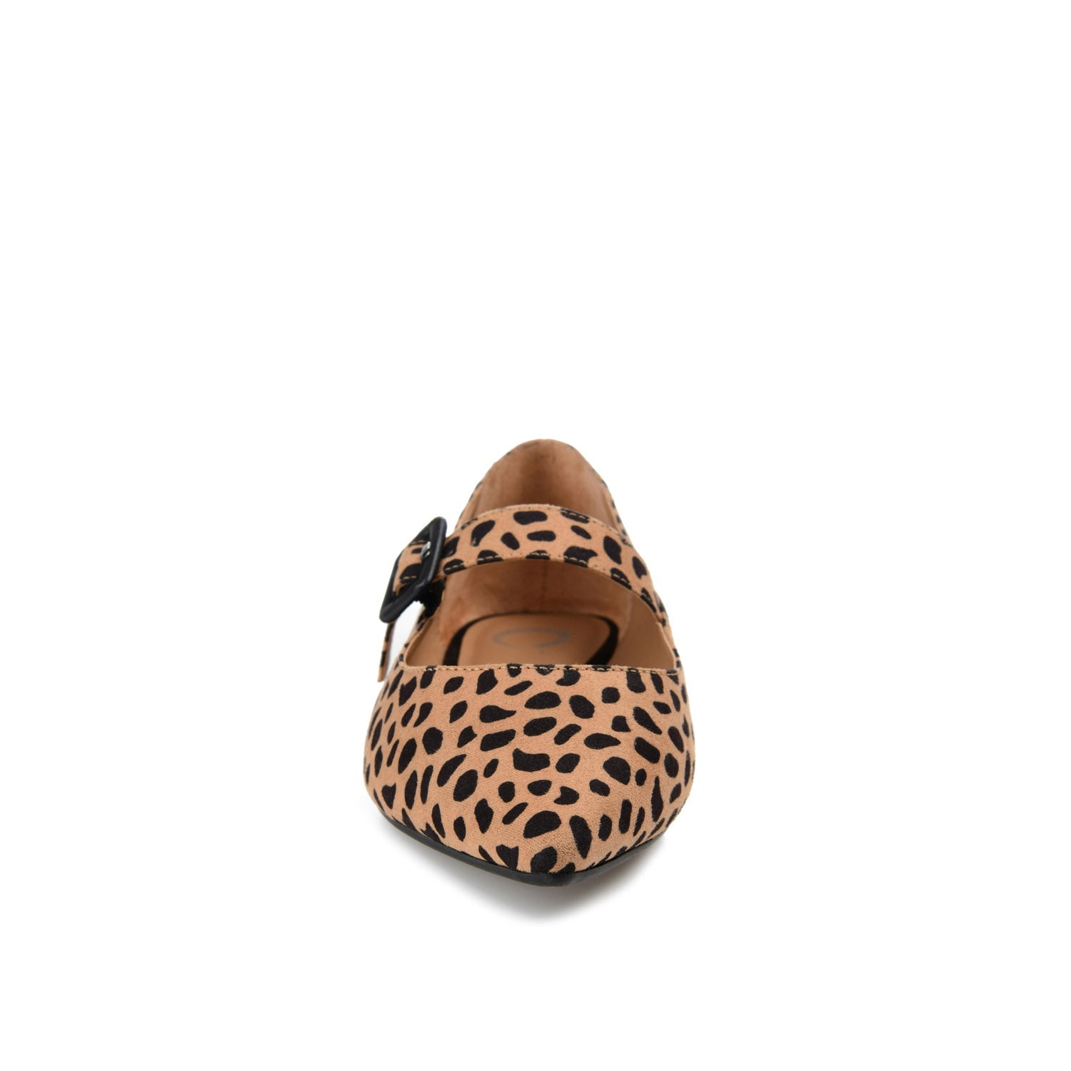 KARISSA MARY JANE FLATS IN FAUX SUEDE - Cheetah Faux Suede
