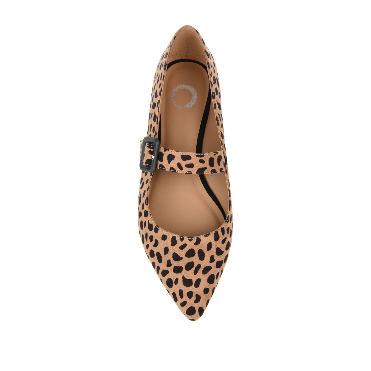 KARISSA MARY JANE FLATS IN FAUX SUEDE - Cheetah Faux Suede