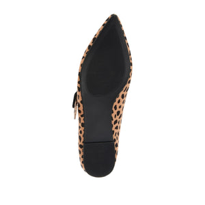 KARISSA MARY JANE FLATS IN FAUX SUEDE - Cheetah Faux Suede