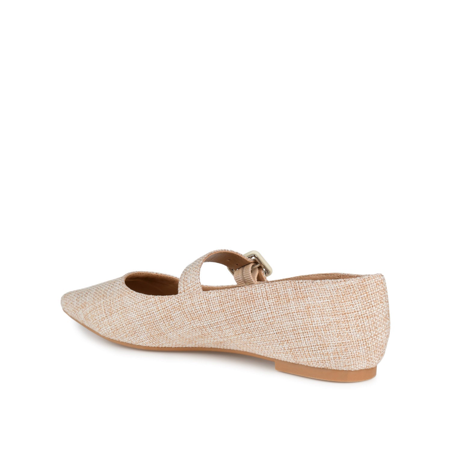 KARISSA MARY JANE FLATS IN FAUX SUEDE - Beige Linen