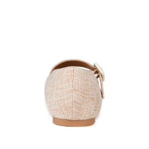KARISSA MARY JANE FLATS IN FAUX SUEDE - Beige Linen