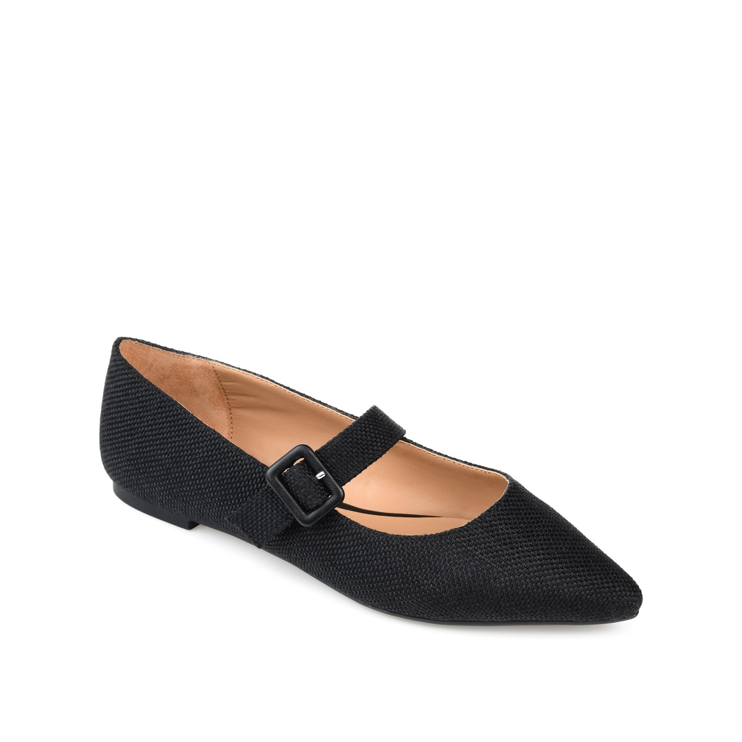 KARISSA MARY JANE FLATS IN FAUX SUEDE - Black