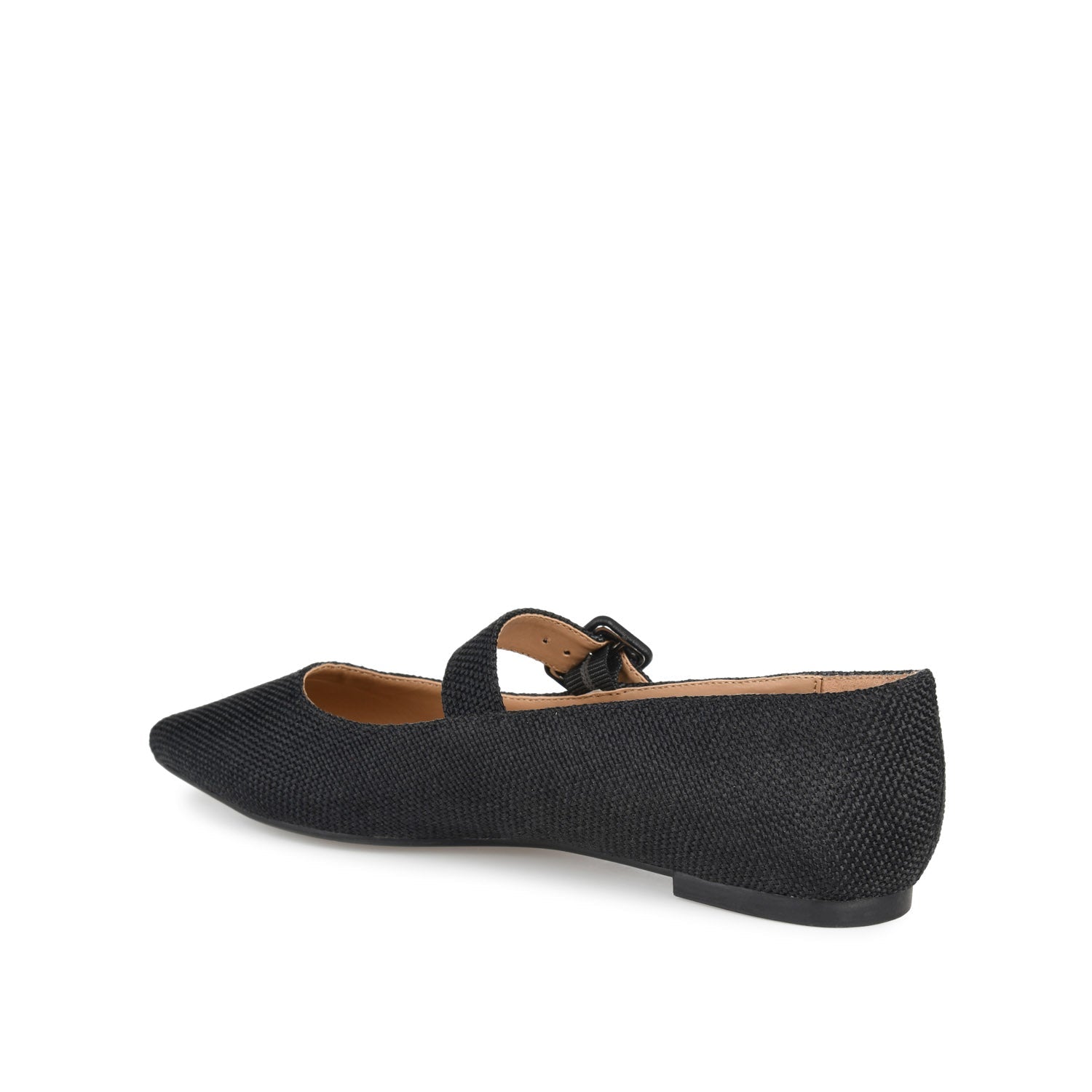 KARISSA MARY JANE FLATS IN FAUX SUEDE - Black