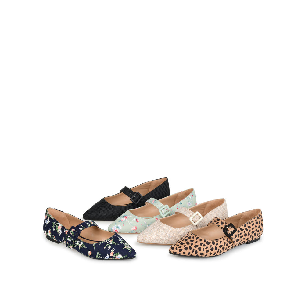 KARISSA MARY JANE FLATS IN FAUX SUEDE