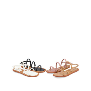 KARRIO MULTI STRAP SANDALS IN FAUX LEATHER