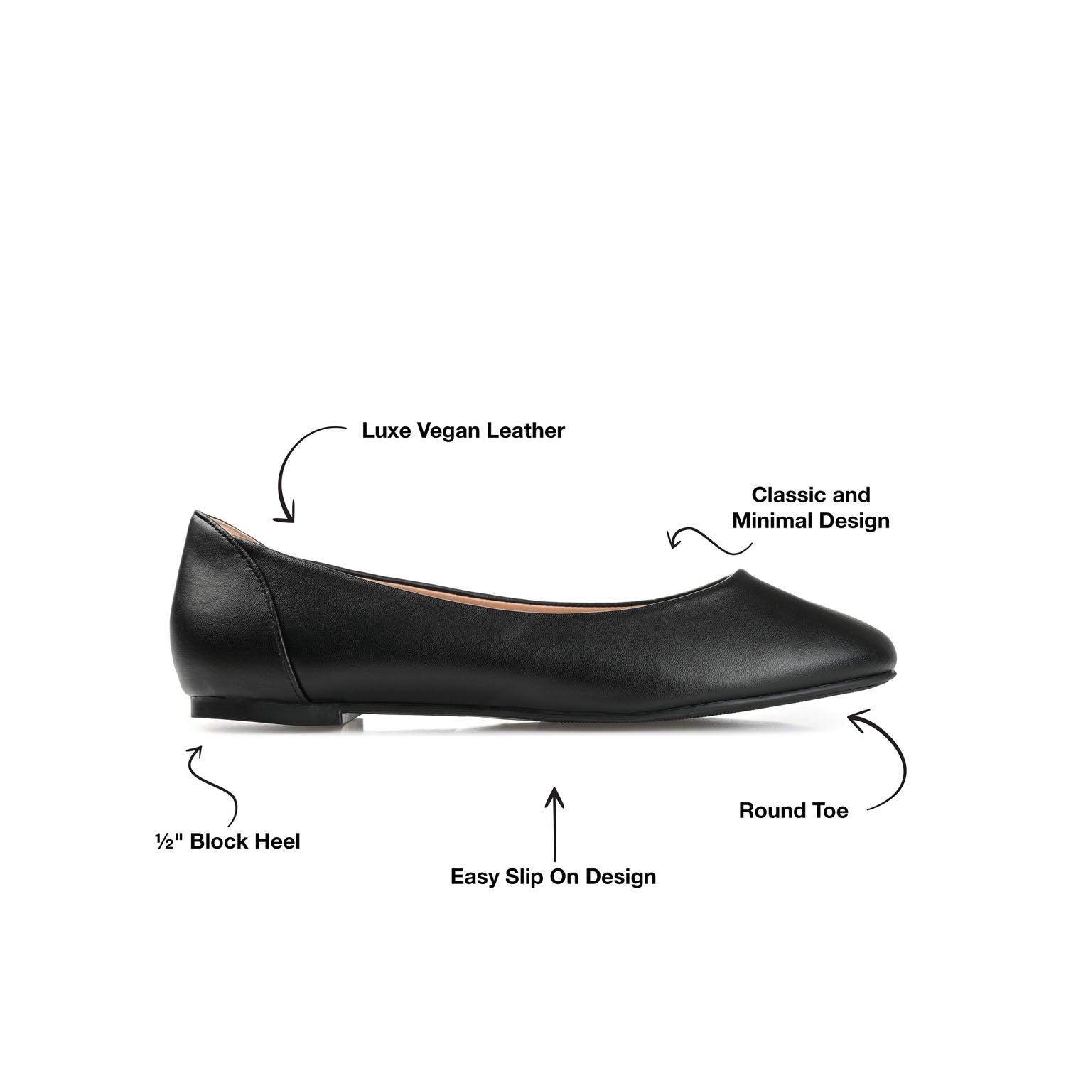 KAVN BALLET FLATS IN VEGAN LEATHER - Black