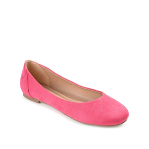 KAVN FAUX SUEDE FLATS IN WIDE - Fuchsia