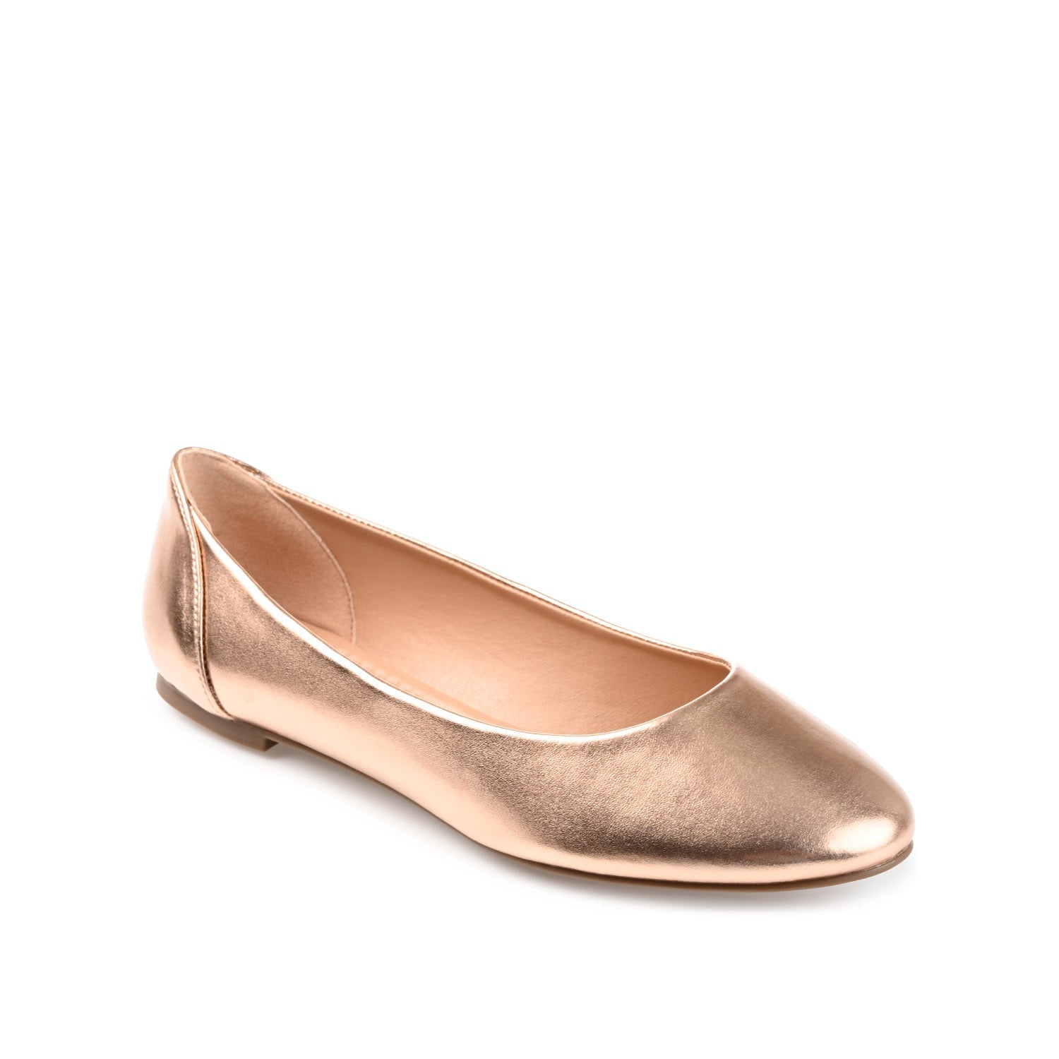 KAVN VEGAN LEATHER FLATS IN WIDE - Rose Gold PU