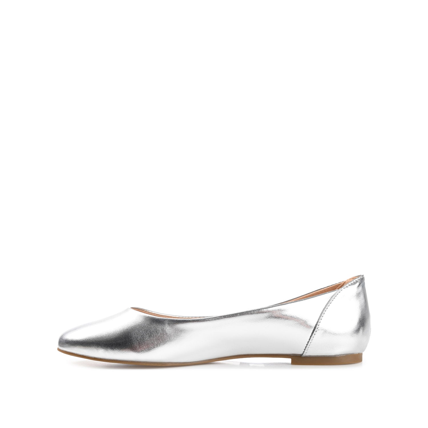 KAVN VEGAN LEATHER FLATS IN WIDE - Silver PU