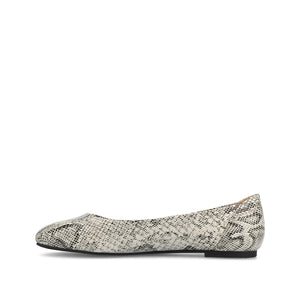 KAVN PATTERNED FLATS IN WIDE - White Snake