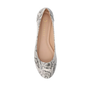 KAVN PATTERNED FLATS IN WIDE - White Snake