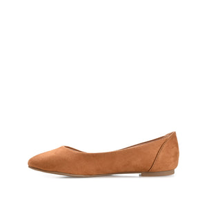 KAVN FAUX SUEDE FLATS IN WIDE - Tan