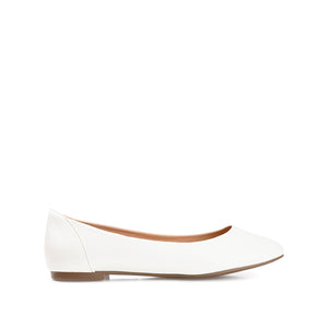 KAVN VEGAN LEATHER FLATS IN WIDE - White