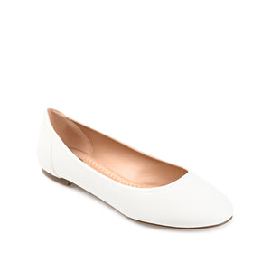 KAVN VEGAN LEATHER FLATS IN WIDE - White