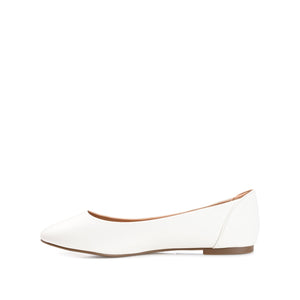 KAVN VEGAN LEATHER FLATS IN WIDE - White