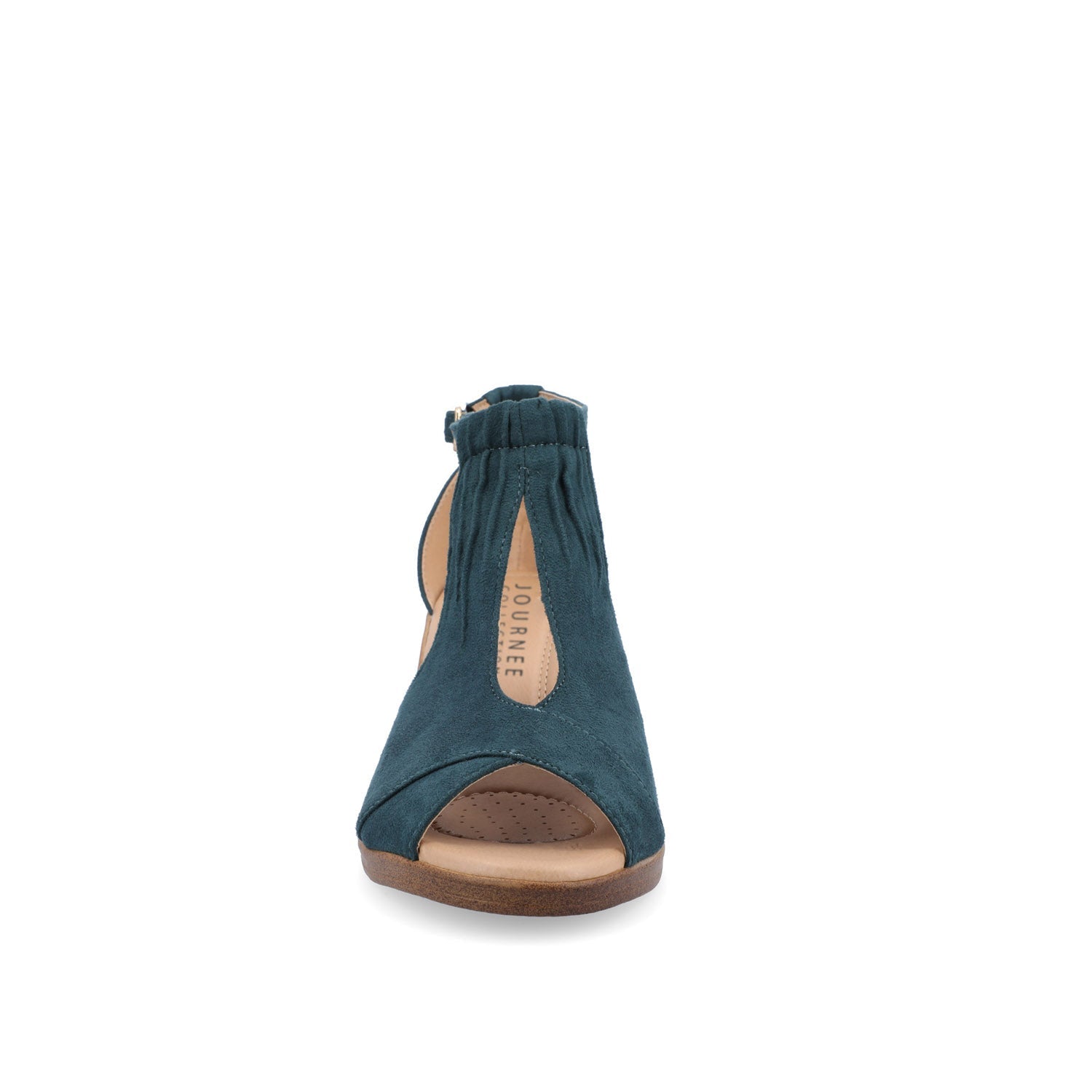 KEDZIE WEDGE HEELED SANDALS IN FAUX SUEDE - Blue Faux Suede