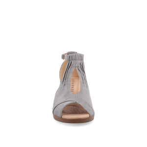 KEDZIE WEDGE HEELED SANDALS IN WIDE - Grey Faux Suede
