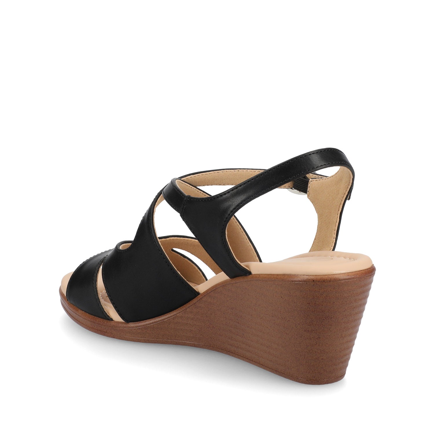 KEDZIEII ANKLE STRAP WEDGE SANDALS - Black