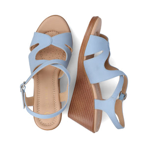 KEDZIEII ANKLE STRAP WEDGE SANDALS - Blue