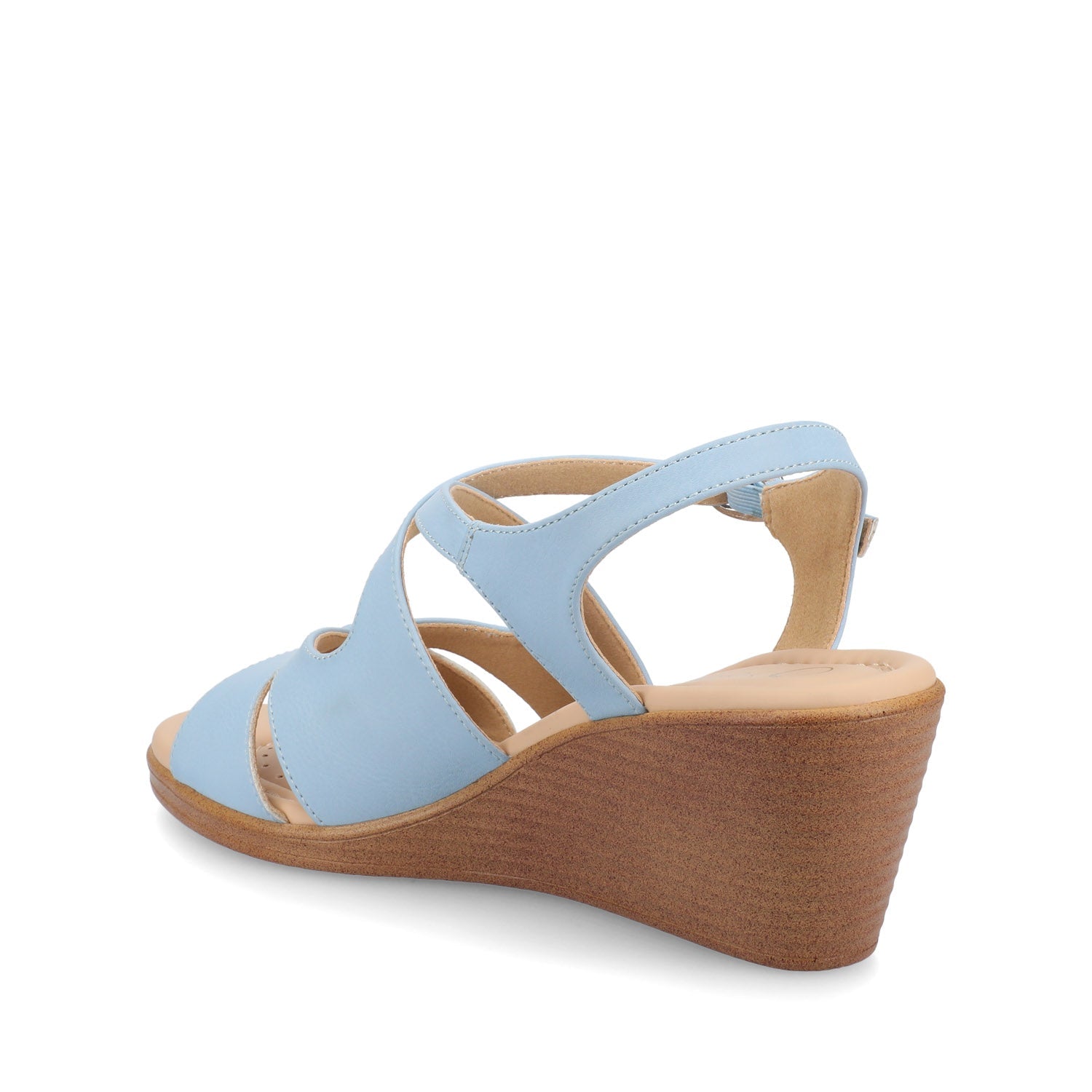 KEDZIEII ANKLE STRAP WEDGE SANDALS IN WIDE - Blue