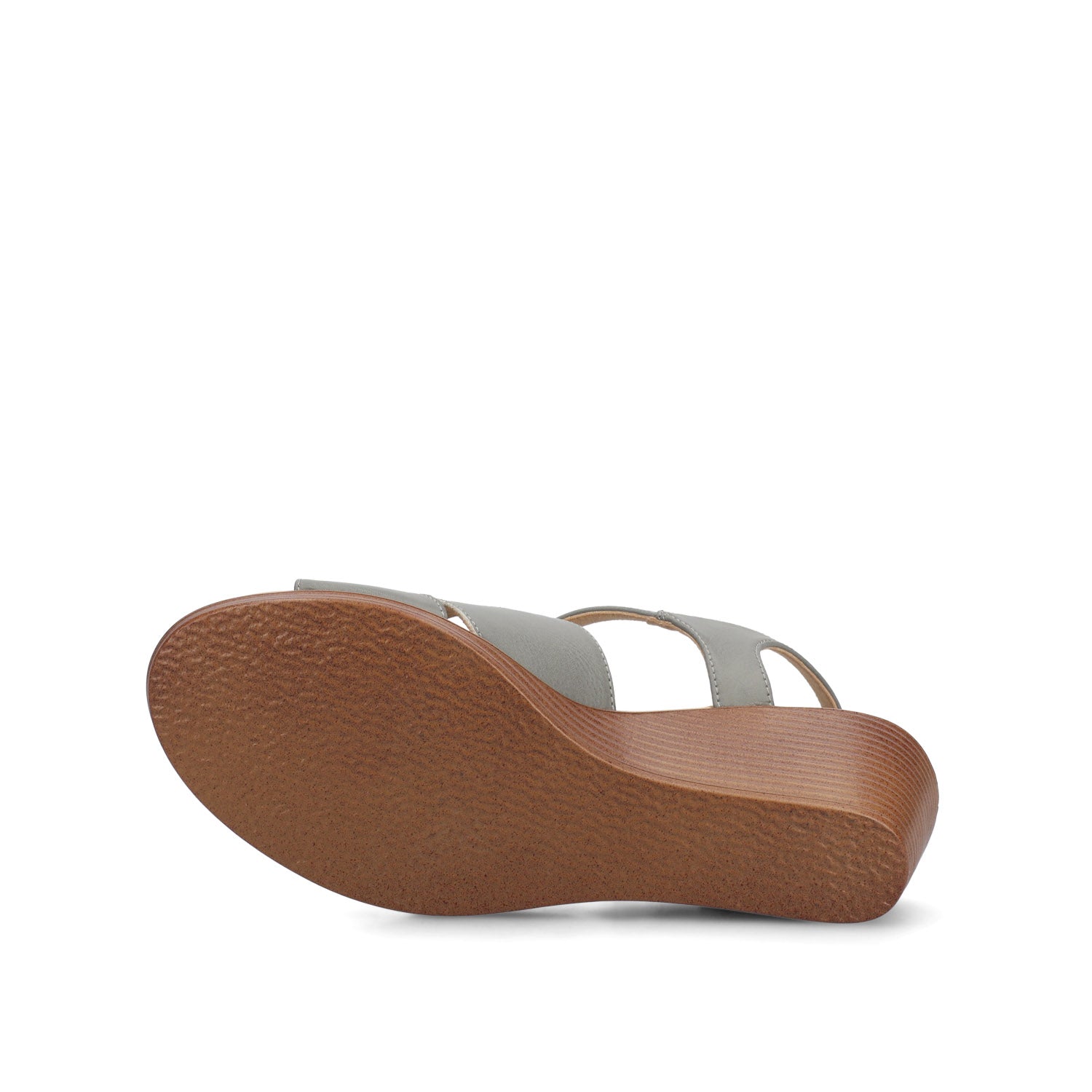 KEDZIEII ANKLE STRAP WEDGE SANDALS IN WIDE - Grey