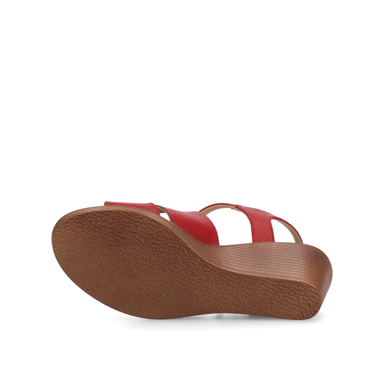 KEDZIEII ANKLE STRAP WEDGE SANDALS - Red