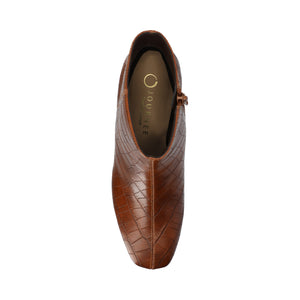 KELSSA POINTED TOE BOOTIES IN WIDE - Cognac Croco