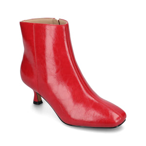 KELSSA POINTED TOE BOOTIES IN VEGAN LEATHER - Red Patent