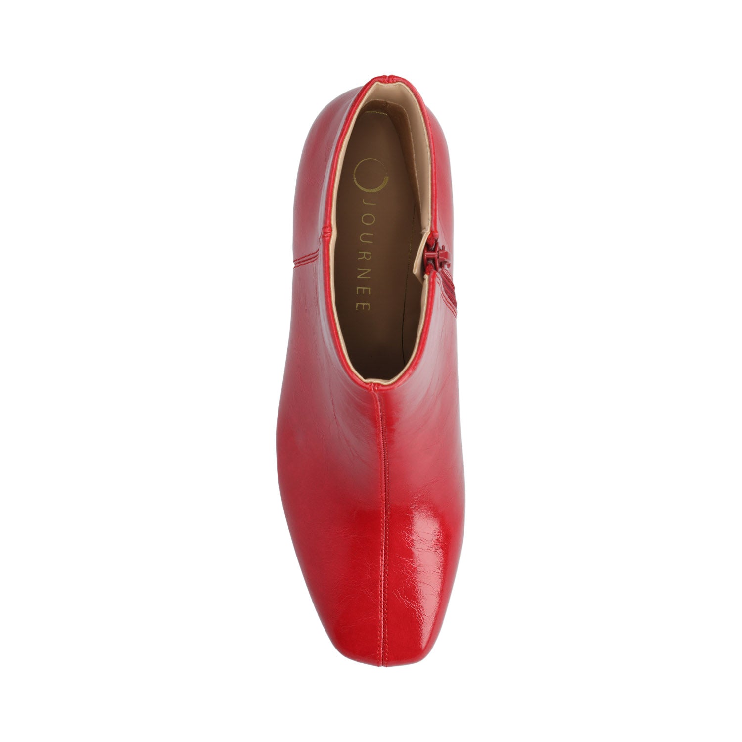 KELSSA POINTED TOE BOOTIES IN VEGAN LEATHER - Red Patent