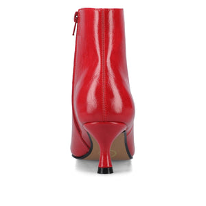 KELSSA POINTED TOE BOOTIES IN VEGAN LEATHER - Red Patent