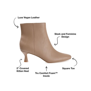 KELSSA POINTED TOE BOOTIES IN VEGAN LEATHER - Taupe